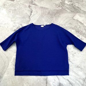 Chico's Bright Blue‎ Textured Design Top Size 2 Like Medium